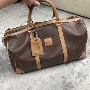 Celine Macadam Travel Duffle Bag Large Boston Coated Canvas Designer
